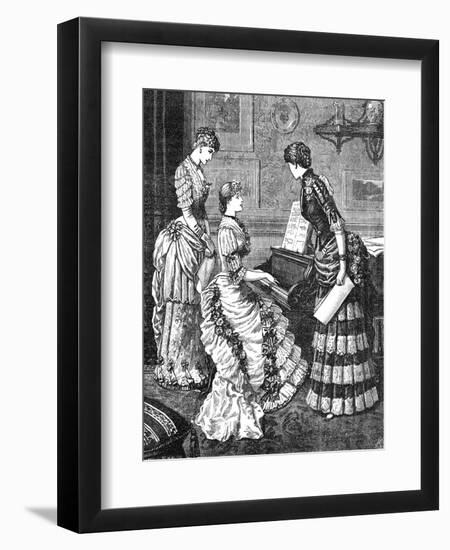 Music at Home - Fashionable Trio at the Piano, 1883-null-Framed Art Print