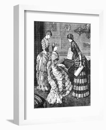 Music at Home - Fashionable Trio at the Piano, 1883-null-Framed Art Print