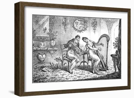 Music at Home - Harmony before Matrimony-James Gillray-Framed Art Print