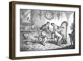 Music at Home - Harmony before Matrimony-James Gillray-Framed Art Print