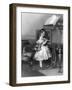 Music at Home - Little Girl at the Piano-W.h. Mote-Framed Art Print