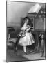 Music at Home - Little Girl at the Piano-W.h. Mote-Mounted Art Print