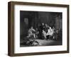 Music at Home - the Blind Fiddler-W. French-Framed Art Print