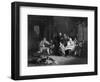 Music at Home - the Blind Fiddler-W. French-Framed Art Print
