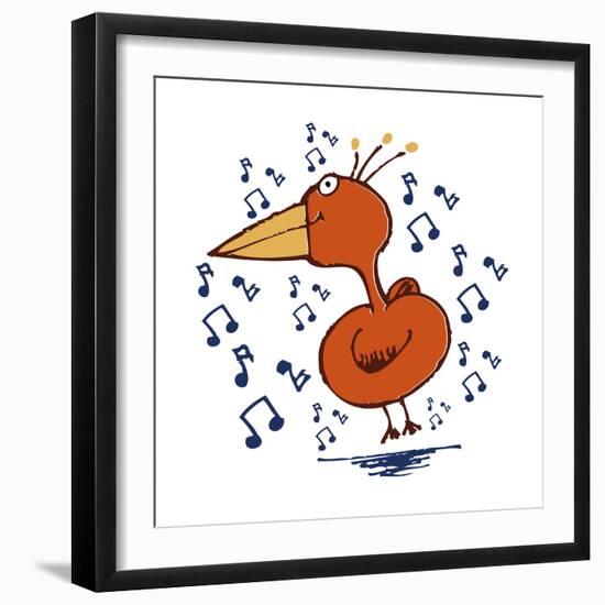 Music Bird-Carla Martell-Framed Giclee Print