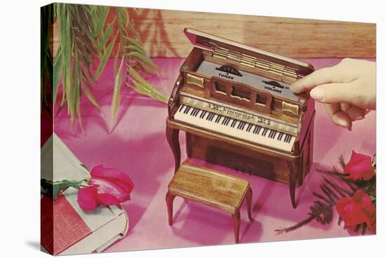 Music Box Shaped like Piano-Found Image Press-Stretched Canvas