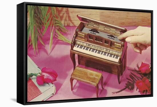 Music Box Shaped like Piano-Found Image Press-Framed Stretched Canvas