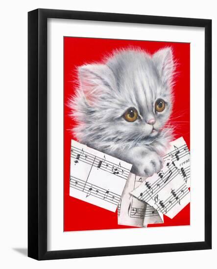 Music Cat-Peggy Harris-Framed Giclee Print