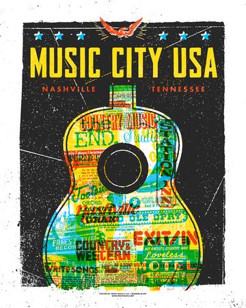 'Music City USA' Serigraph - Print Mafia | AllPosters.com