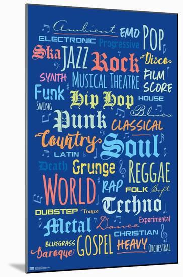 Music - Color Text-Trends International-Mounted Poster