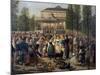 Music Concert of Regiment of Pontoniers in Strasbourg, 1865, by Louis Baer-null-Mounted Giclee Print