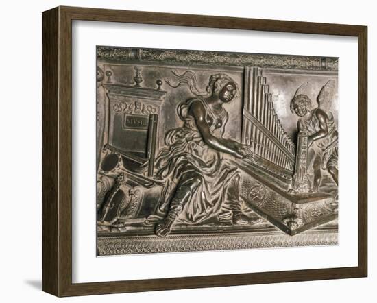 Music, Detail from Tomb of Sixtus IV, 1493, Bronze Statue-Antonio Del Pollaiuolo-Framed Giclee Print