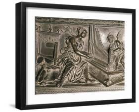 Music, Detail from Tomb of Sixtus IV, 1493, Bronze Statue-Antonio Del Pollaiuolo-Framed Giclee Print