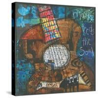 Music Feeds the Soul - Guitar-Jennifer McCully-Stretched Canvas