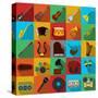 Music Flat Icons Set-Yulia Ryabokon-Stretched Canvas