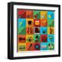 Music Flat Icons Set-Yulia Ryabokon-Framed Art Print