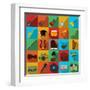 Music Flat Icons Set-Yulia Ryabokon-Framed Art Print