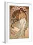 Music (from The Four Arts - Detail), 1898-Alphonse Mucha-Framed Art Print