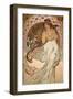 Music (from The Four Arts - Detail), 1898-Alphonse Mucha-Framed Art Print