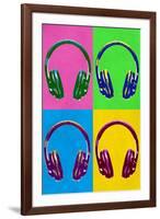 Music Headphones Pop Art-null-Framed Art Print