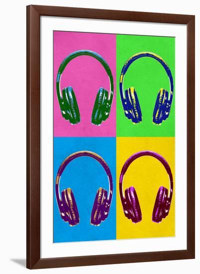 Music Headphones Pop Art-null-Framed Art Print