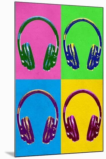 Music Headphones Pop Art-null-Mounted Art Print