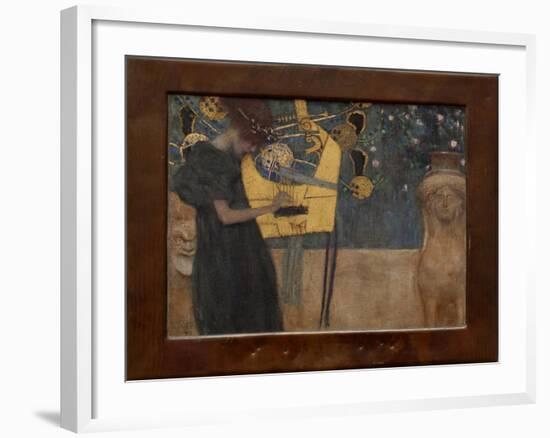 Music I, 1895 (Oil on Canvas)-Gustav Klimt-Framed Giclee Print