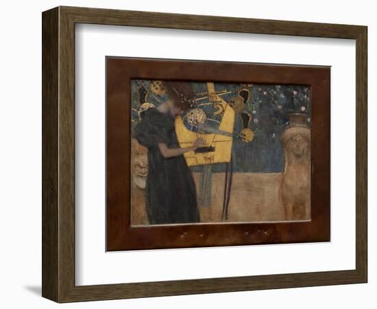 Music I, 1895 (Oil on Canvas)-Gustav Klimt-Framed Giclee Print