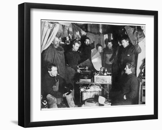 'Music in the Hut', Scott's South Pole expedition, 1911-Herbert Ponting-Framed Photographic Print