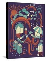 Music in the Rain-Dale Edwin Murray-Stretched Canvas