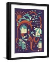 Music in the Rain-Dale Edwin Murray-Framed Giclee Print