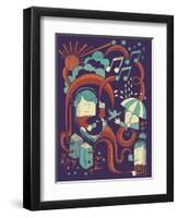 Music in the Rain-Dale Edwin Murray-Framed Premium Giclee Print