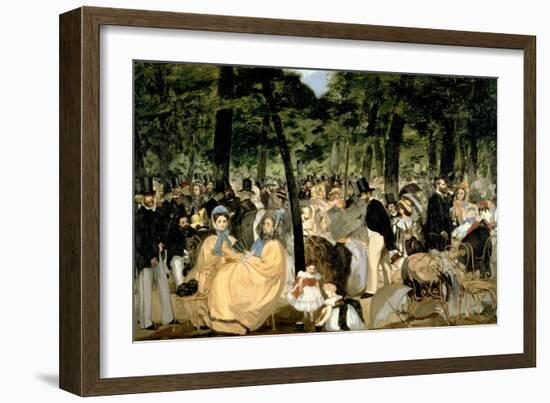 Music in the Tuileries Gardens, 1862-Edouard Manet-Framed Giclee Print