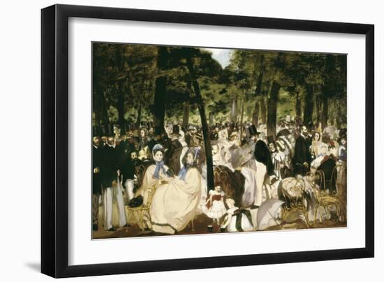 Music in the Tuileries Gardens-Edouard Manet-Framed Art Print