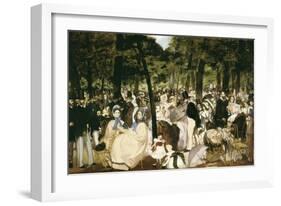 Music in the Tuileries Gardens-Edouard Manet-Framed Art Print