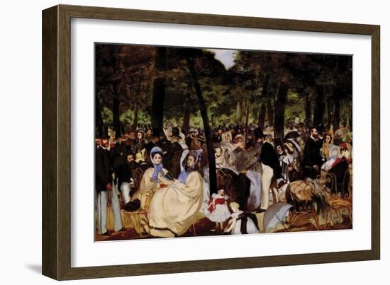 Music in Tuilerie Garden-Edouard Manet-Framed Art Print