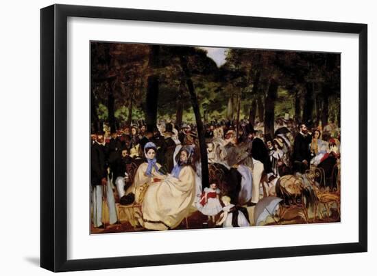 Music in Tuilerie Garden-Edouard Manet-Framed Art Print