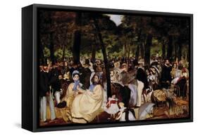 Music In Tuilerie Garden-Edouard Manet-Framed Stretched Canvas