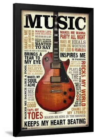 Music Inspires Me--Framed Poster