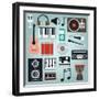 Music Instruments and Gadgets Big Icon Set-Frimufilms-Framed Art Print