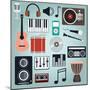 Music Instruments and Gadgets Big Icon Set-Frimufilms-Mounted Art Print