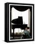 Music Legend Burt Bacharach Sitting at a Piano at the Berkeley Hotel, London-null-Framed Stretched Canvas