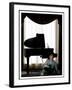 Music Legend Burt Bacharach Sitting at a Piano at the Berkeley Hotel, London-null-Framed Photographic Print