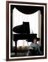 Music Legend Burt Bacharach Sitting at a Piano at the Berkeley Hotel, London-null-Framed Photographic Print