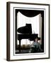 Music Legend Burt Bacharach Sitting at a Piano at the Berkeley Hotel, London-null-Framed Premium Photographic Print