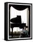 Music Legend Burt Bacharach Sitting at a Piano at the Berkeley Hotel, London-null-Framed Stretched Canvas