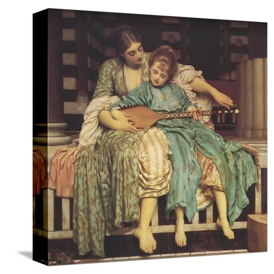 Music Lesson-Frederick Leighton-Stretched Canvas