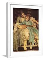 Music Lesson-Frederick Leighton-Framed Art Print