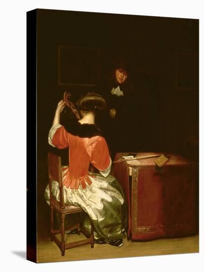 Music Lesson-Gerard ter Borch-Stretched Canvas