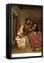 Music lesson-Gerard ter Borch or Terborch-Framed Stretched Canvas